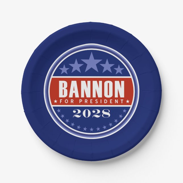 Prato De Papel Steve Bannon Presidente 2028 (Frente)