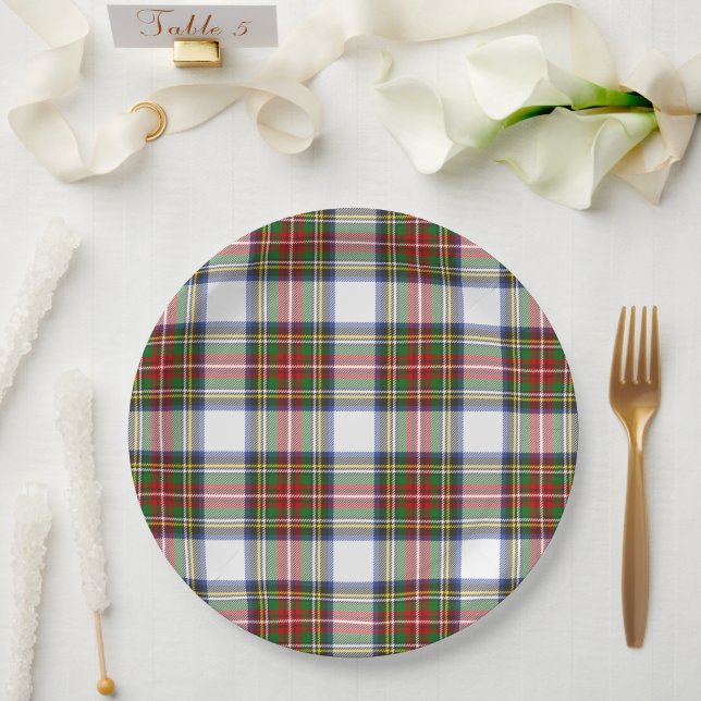 Prato De Papel Stewart Royal Dress Plaid Scottish Pattern (Casamento)