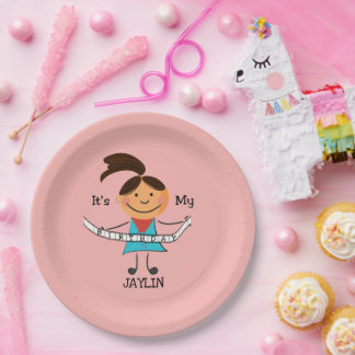 Prato De Papel "Stick Figure Girl" É o meu aniversário