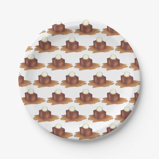 Prato De Papel Sticky Toffee Pudim UK British Comida Dessert (Frente)