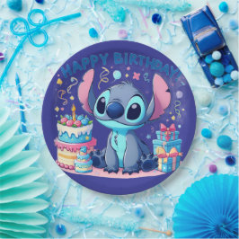 Prato De Papel Stitch Party
