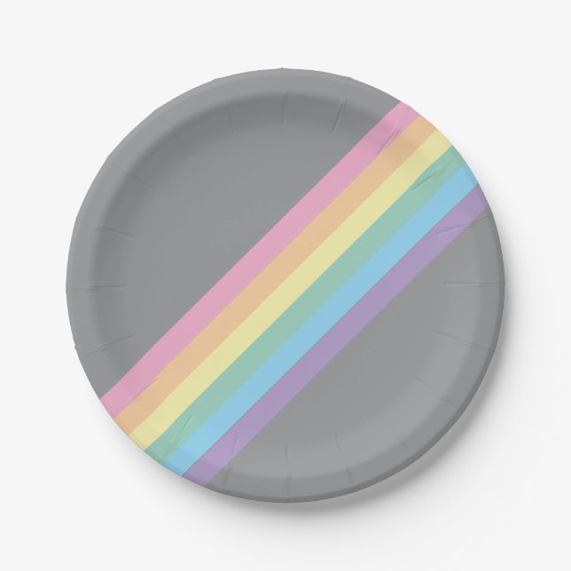 Prato De Papel Stormy Sky & Rainbow Paper Placas (Frente)