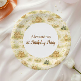 Prato De Papel Storybook Safari Wild One First Birthday