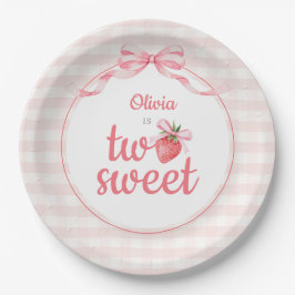 Prato De Papel Strawberries Two Sweet 2nd Birthday