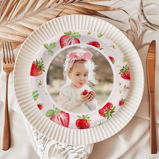 Prato De Papel Strawberry Berry Sweet Birthday (Criador carregado)