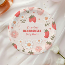 Prato De Papel Strawberry Berry Sweet Chá de fraldas