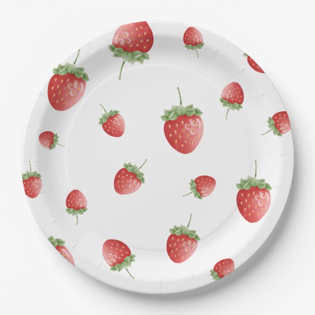 Prato De Papel Strawberry Birthday (Frente)