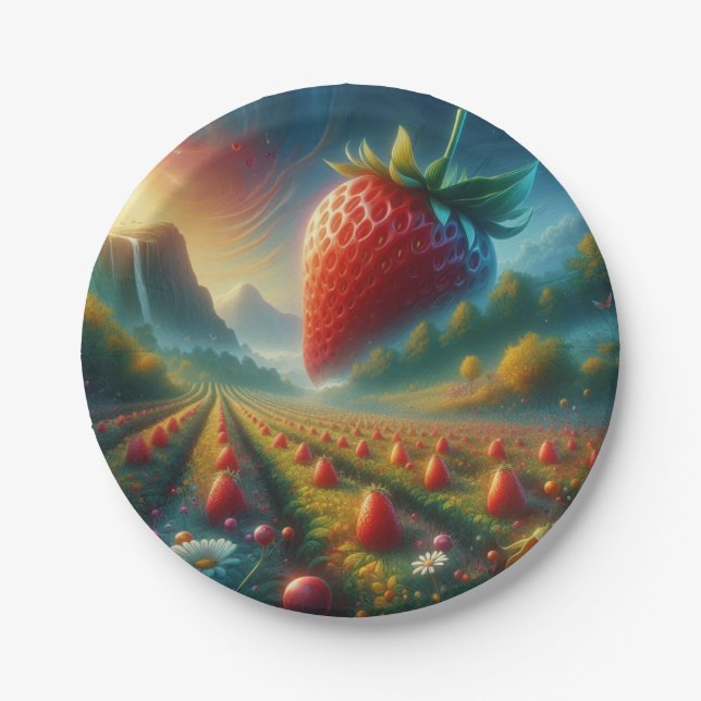 Prato De Papel Strawberry Field of Dreams (Frente)
