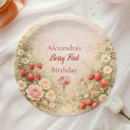 Prato De Papel Strawberry First Birthday Garden Party 1st Birthda