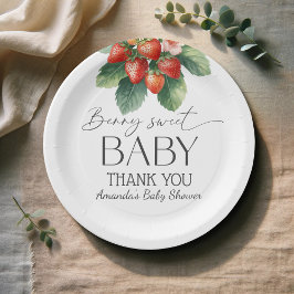 Prato De Papel Strawberry Fresh Market Berry Sweet Baby Shower