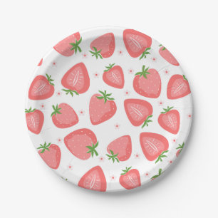 Prato De Papel Strawberry Paper Plates Berry Primeiro Aniversário