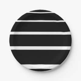 Prato De Papel Stripes graduadas a preto e branco