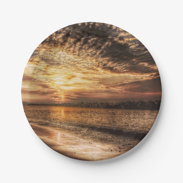 Prato De Papel Stuning Beach Sunrise (Frente)