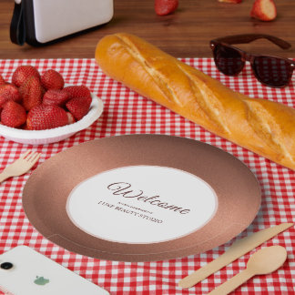 Prato De Papel Stylish bronze special event party welcome