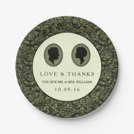 Prato De Papel Sua Coleção de Casamentos de Arte Deco Silhouette