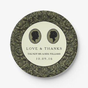 Prato De Papel Sua Coleção de Casamentos de Arte Deco Silhouette