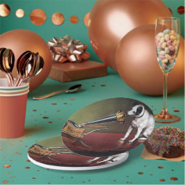 Prato De Papel Sua Cor de Vintagem de Voz do Mestre