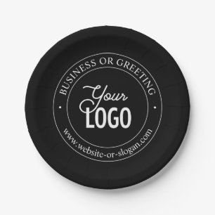 Prato De Papel Substituição Fácil de Logo e Texto Personalizável