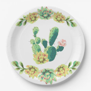 Prato De Papel Sucultivos De Cactus Boêmian De Placa De Papel Re