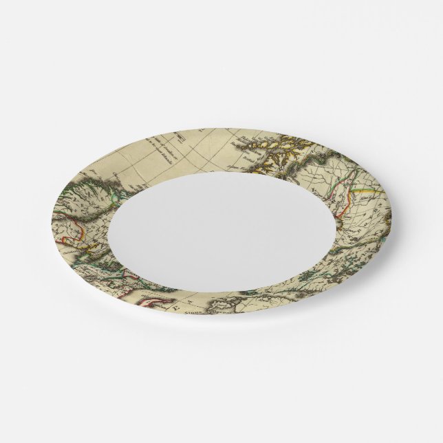 Prato De Papel Suecia, Dinamarca, Noruega com limites indicados (Inclinado)