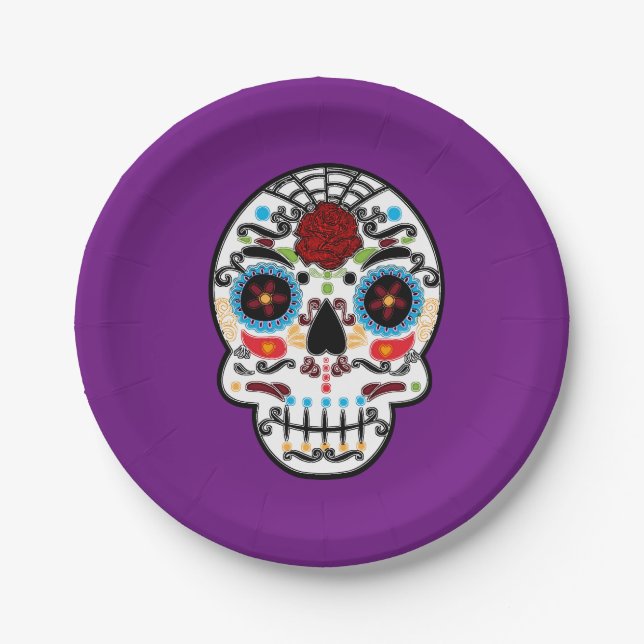 Prato De Papel Sugar Skull - Partido Espanhol Mexicano (Frente)