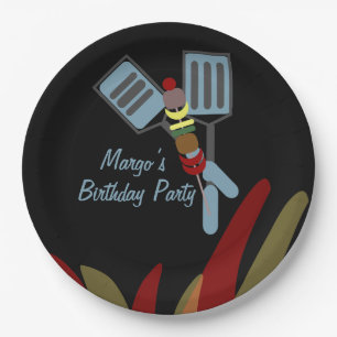 Prato De Papel Summer Kabobs Cookout Park Aniversário    