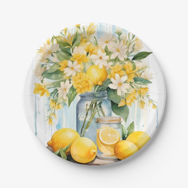 Prato De Papel Summer Lemon Blossom Jar (Frente)