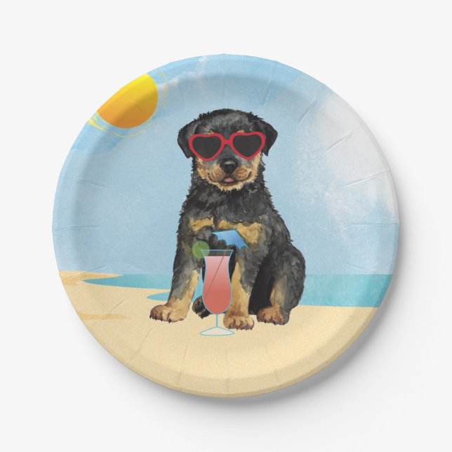 Prato De Papel Summer Rottweiler (Frente)