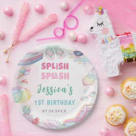 Prato De Papel Summer Waterslide Girl Birthday Party