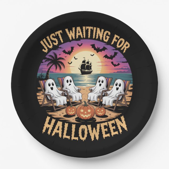 Prato De Papel Summerween Beach Spooky (Frente)