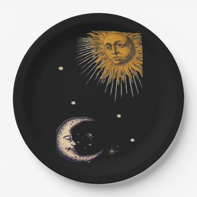 Prato De Papel Sun e Moon 90s Whimsigoth Design (Frente)