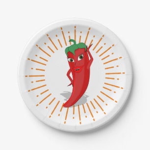 Prato De Papel Sunburst Red Hot Pepper Diva