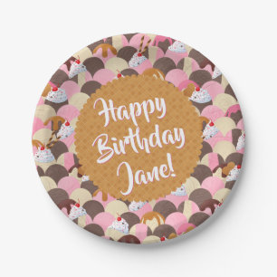 Prato De Papel Sundae Sorvete Birthday