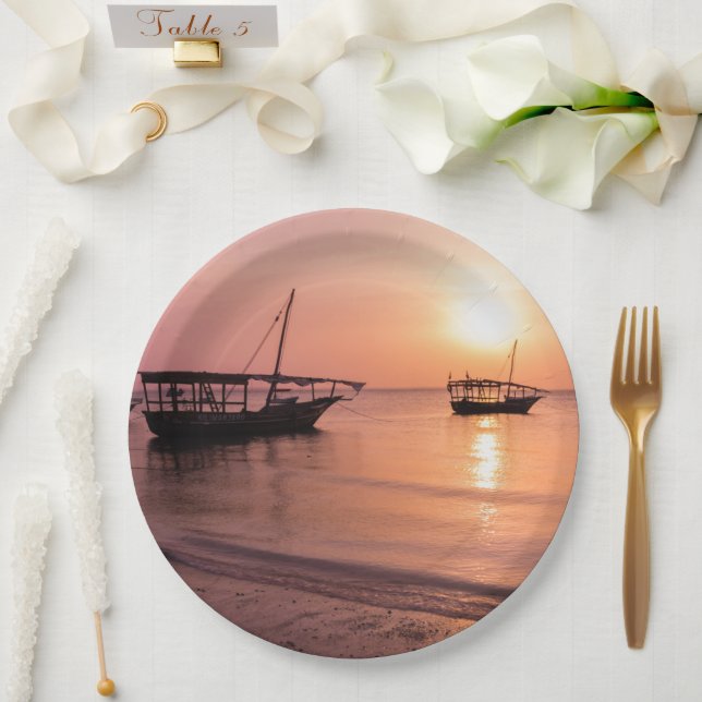 Prato De Papel Sunset em Zanzibar (Casamento)