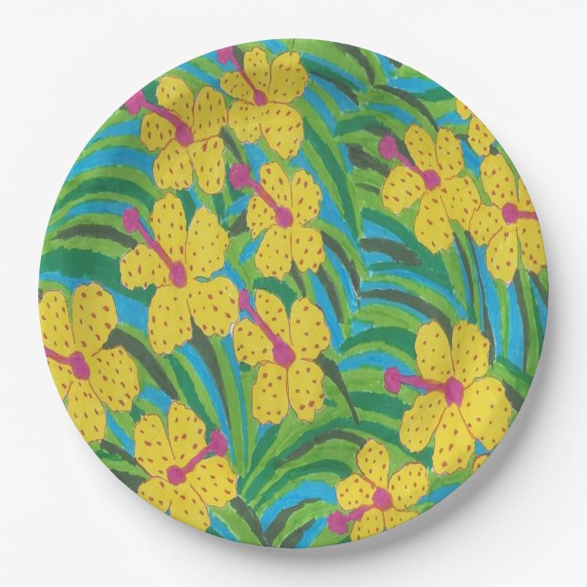 Prato De Papel Sunshine Tropical Hibiscus (Frente)