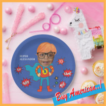 Super Herói Birthday Comic ⚡ Criança Especial Fant