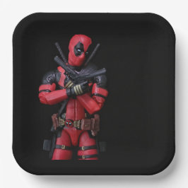 Prato De Papel Super-herói com fotografia de brinquedos legal