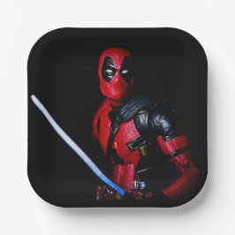 Prato De Papel Super-herói com fotografia de brinquedos legal