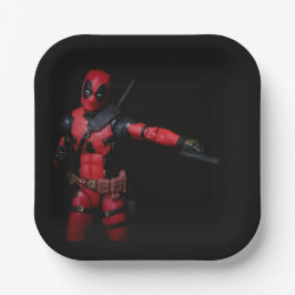 Prato De Papel Super-herói com fotografia de brinquedos legal