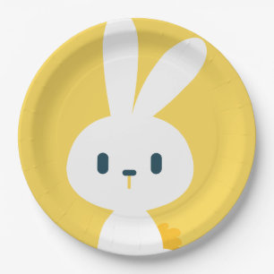 Prato De Papel Super Kawaii Cute Easter Bunny.