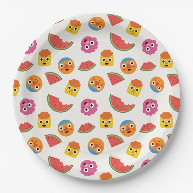 Prato De Papel Super Simples | Partido Noodle & Pals Watermelon (Frente)