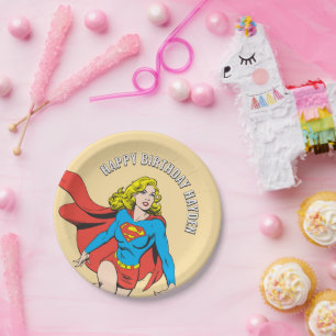 Prato De Papel Supergirl em Ação