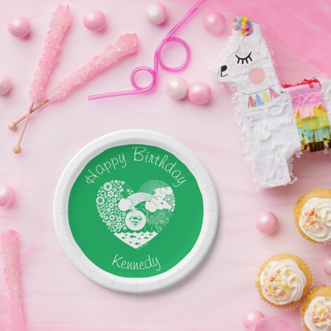 Prato De Papel Supergirl Floral Peace Hearic (Festa)