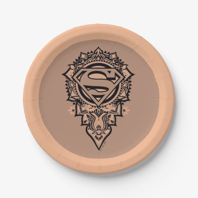 Prato De Papel Supergirl Mandala Graphic (Frente)