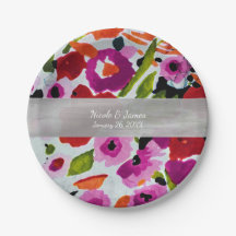Surto de Flores de Aquarela Tinta Cor Ousada