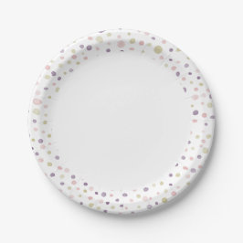 Prato De Papel Susan Confetti Watercolor Dots - Placa de Papel