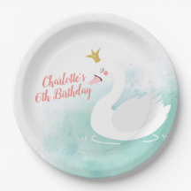 Swan Princess Birthday Plates, Lago Swan