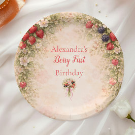 Prato De Papel Sweet Berry Garden 1st Birthday