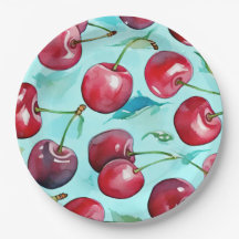 Sweet cherries colorful watercolor cherry art 