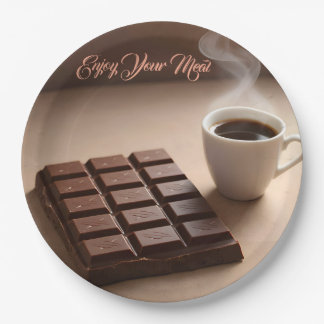 Prato De Papel Sweet Chocolate Bar And Coffee Cup Custom